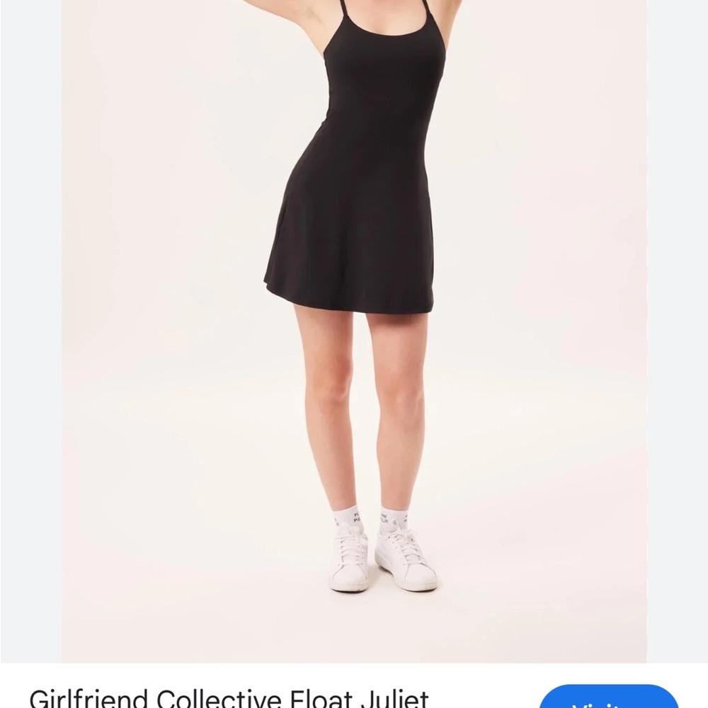 girlfriend collective Black Float Juliet Mini Dress - Slim Scoop Neck